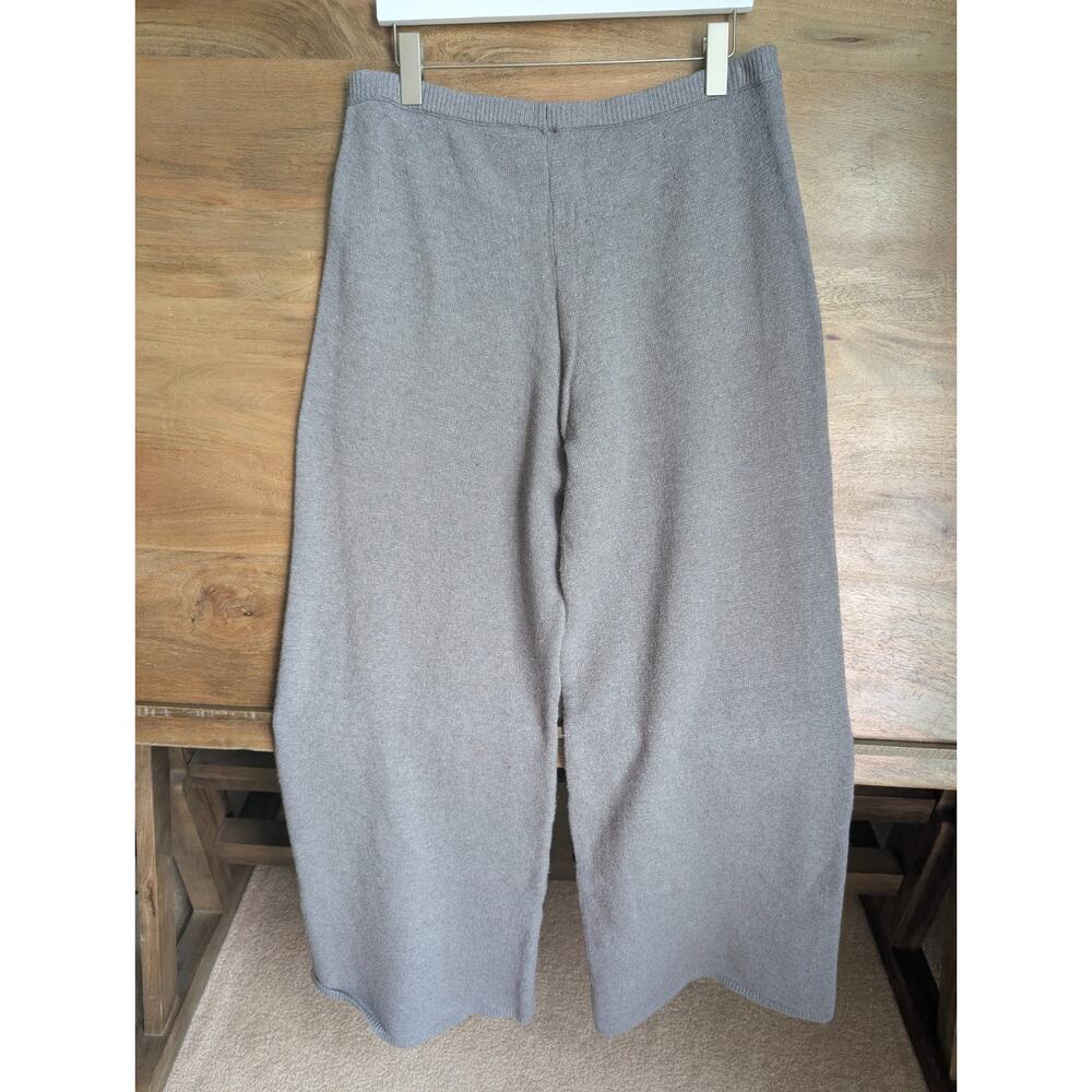 NWT Skims Relaxed Pants Women's Large Dark Gray Textured Knit Elastic Waistband - Picture 2 of 4